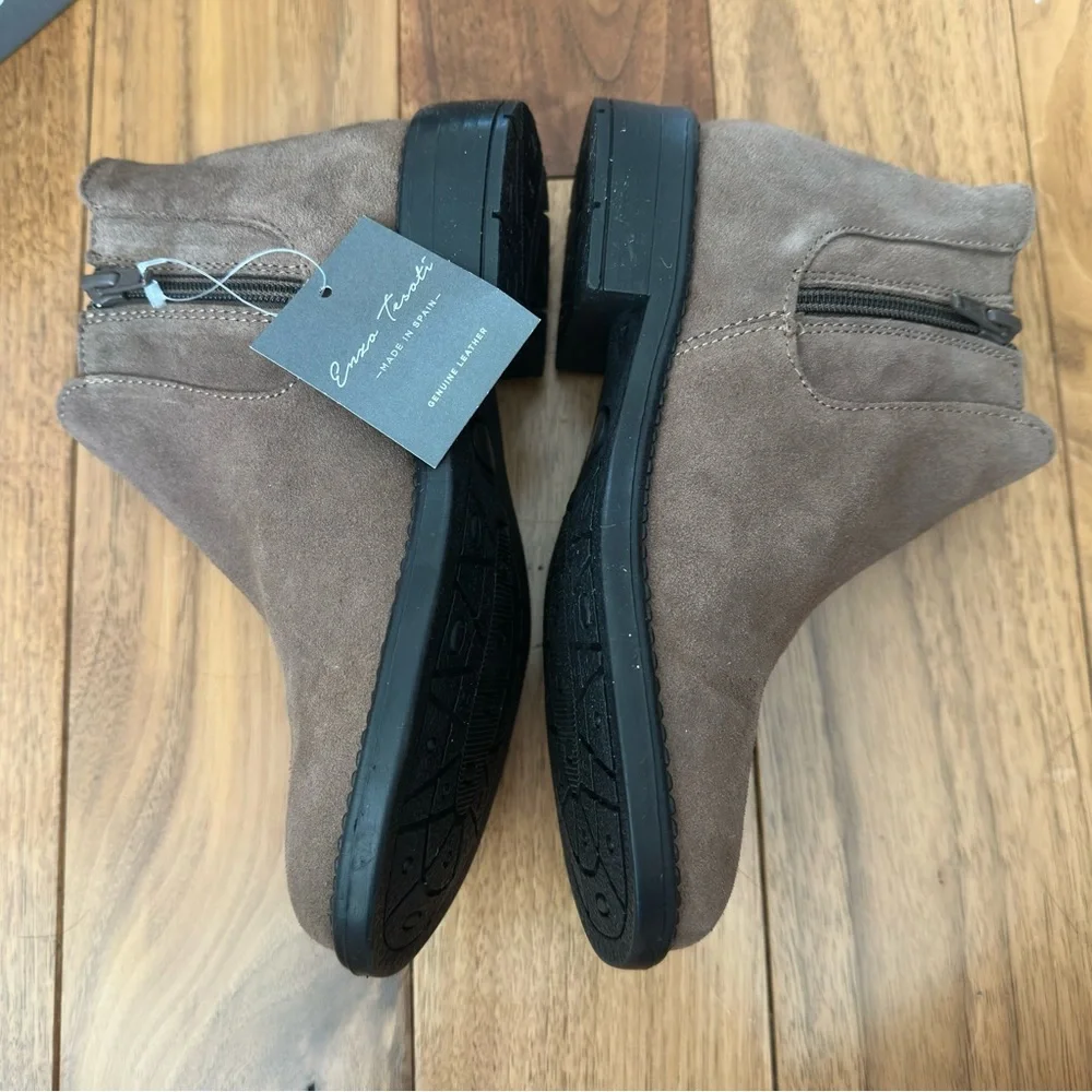 NWT Enzo Tesoti Girls Brown Suede Ankle Boots Girl's Size 2 Style #81070